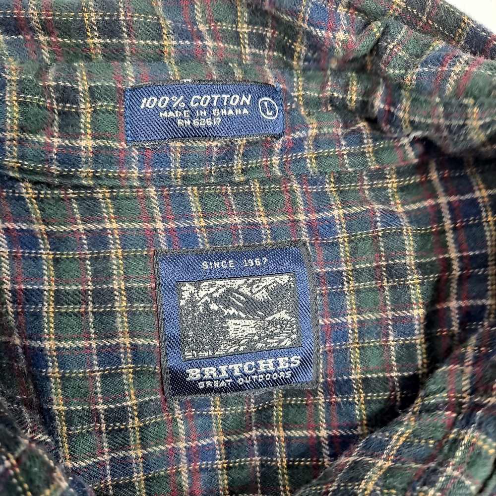 Britches Hunter Green Plaid Long Sleeve Flannel Shirt - Picture 2 of 4